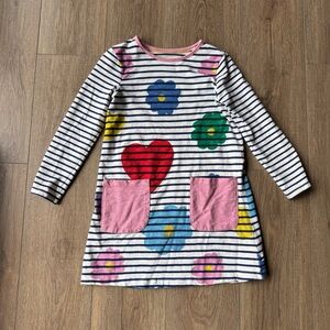 Mini Boden Pink and Navy Striped Dress (Sz 8-9)